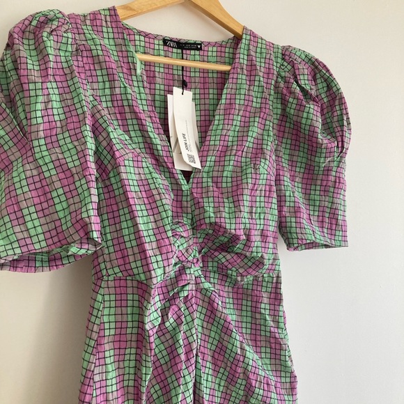 Zara Dresses & Skirts - [ ₹1540 ] Zara Check Print Linen Dress